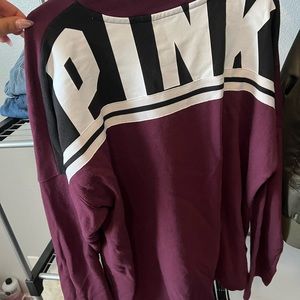 PINK sweatshirt maroon size large